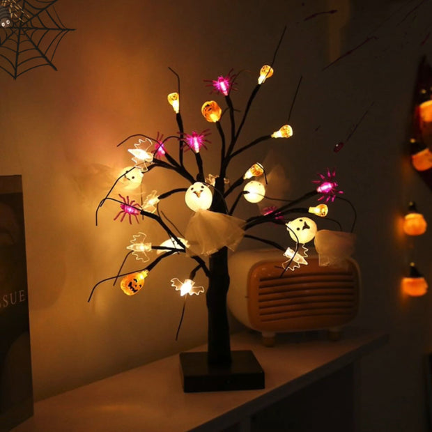 Halloween  Festival Pumpkin Spider Ghost Tree Lights
